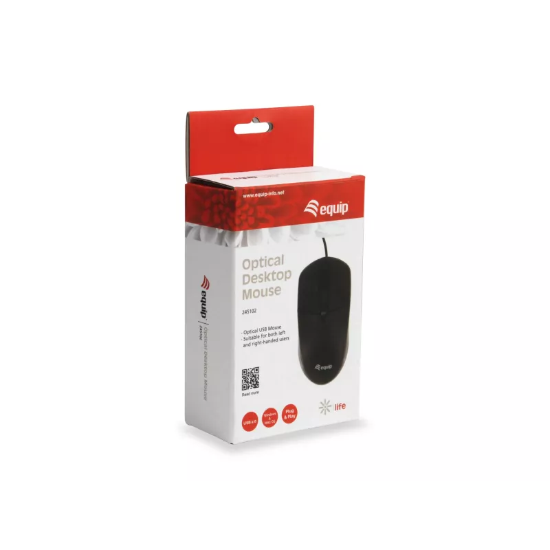 Equip 245102 muis office dubbelhandig USB Type-A optisch 1000 DPI