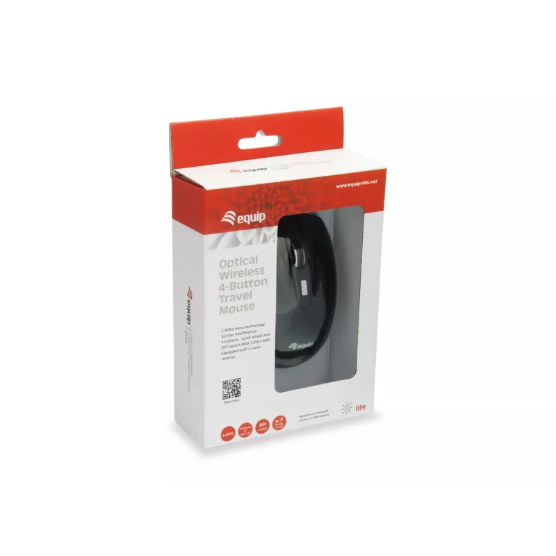 Equip 245104 muis reis dubbelhandig RF draadloos optisch 1600 DPI
