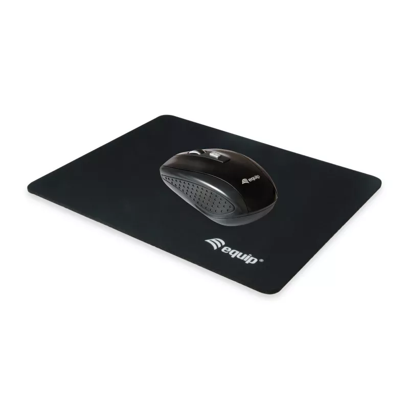 Equip muismat, zwart, effen, nylon, rubber, antislip onderkant