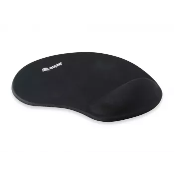 Equip gel-muismat, zwart, effen, stof, gel, polyurethaan, polssteun, antislip onderkant
