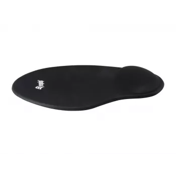 Equip gel-muismat, zwart, effen, stof, gel, polyurethaan, polssteun, antislip onderkant