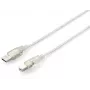 USB 2.0 Type-A naar Type-B kabel Equip 128653 1,0 m transparant zilver