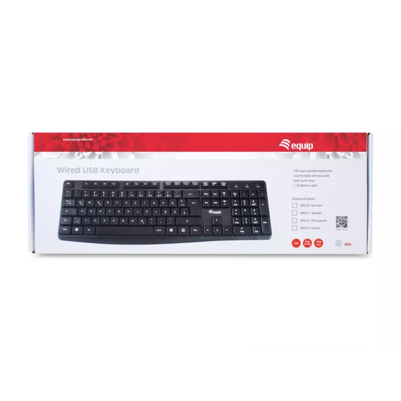 Bedraad USB-toetsenbord Equip 245210