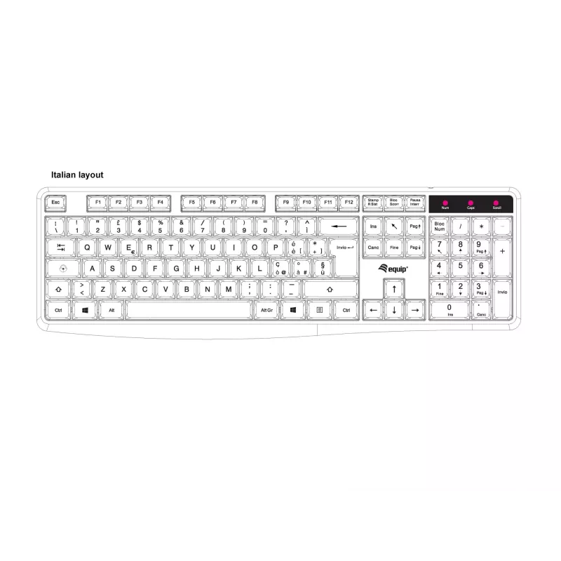 Equip 245213 toetsenbord kantoor USB QWERTY Italiaans zwart