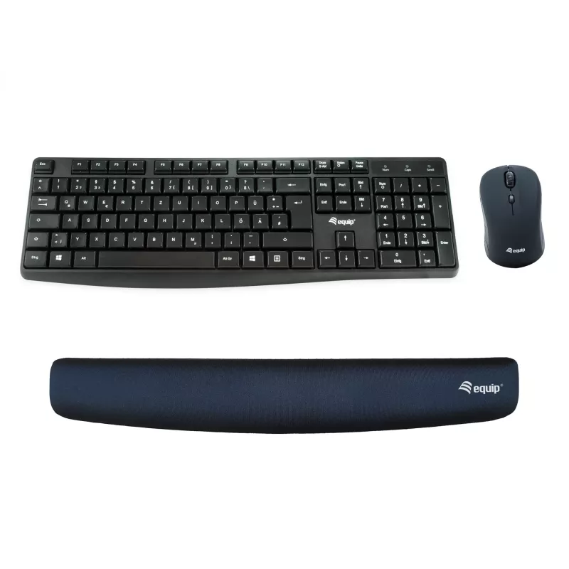 Equip polssteun voor toetsenbord, zwart, memory foam, China, 465 mm, 70 mm, 20 mm