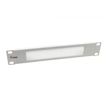 Borstelpaneel Equip 10 inch lichtgrijs staal 1U