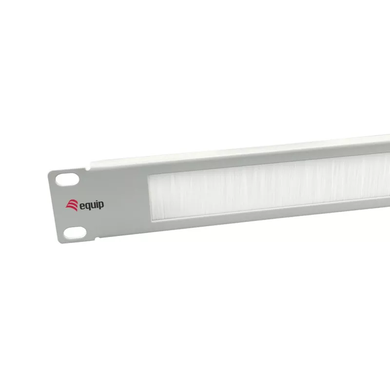 Borstelpaneel Equip 10 inch lichtgrijs staal 1U