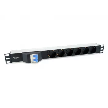 Equip 333312 stroomverdeeleenheid (PDU) 6 AC-stopcontacten 1U zwart