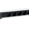 Equip 333312 stroomverdeeleenheid (PDU) 6 AC-stopcontacten 1U zwart