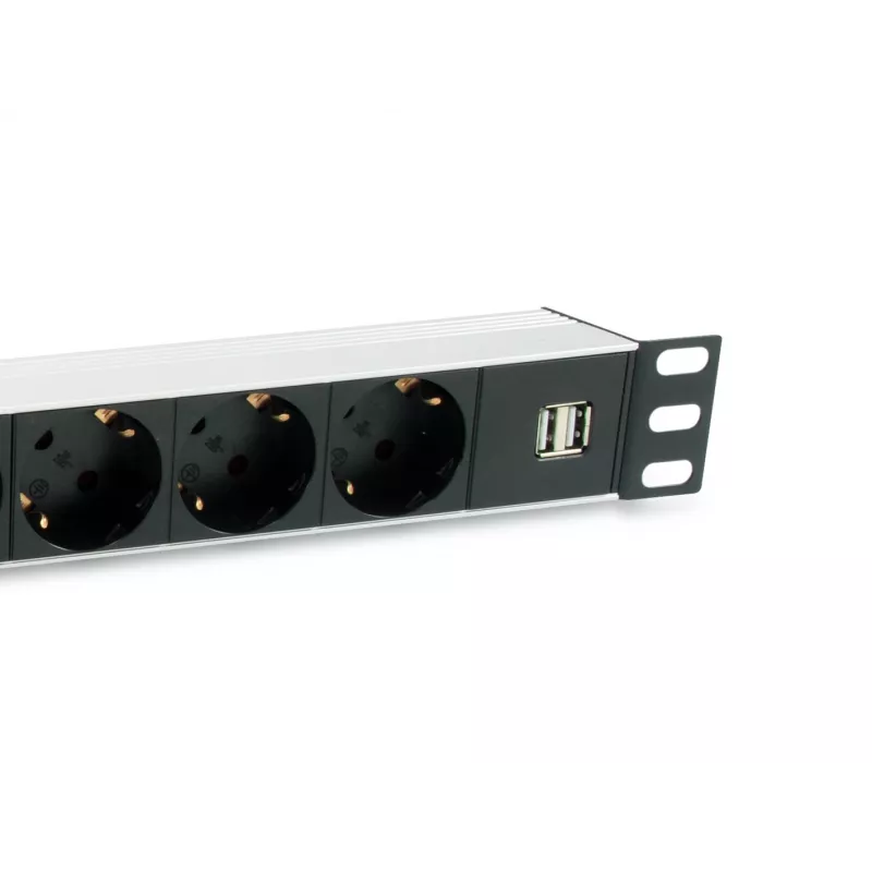 Equip 333315 stroomverdeeleenheid (PDU) 7 AC-uitgangen 1U zwart, zilver