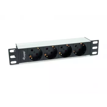 Equip 333311 stroomverdeeleenheid (PDU) 4 AC-uitgangen 1U zwart, zilver