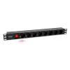 Equip 8-voudige Duitse stekkerdoos met IEC C14-stekker