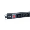 Equip 8-voudige stekkerdoos, 6 x IEC-C13 + 2 x IEC-C19, aan-/uitschakelaar, aluminium behuizing