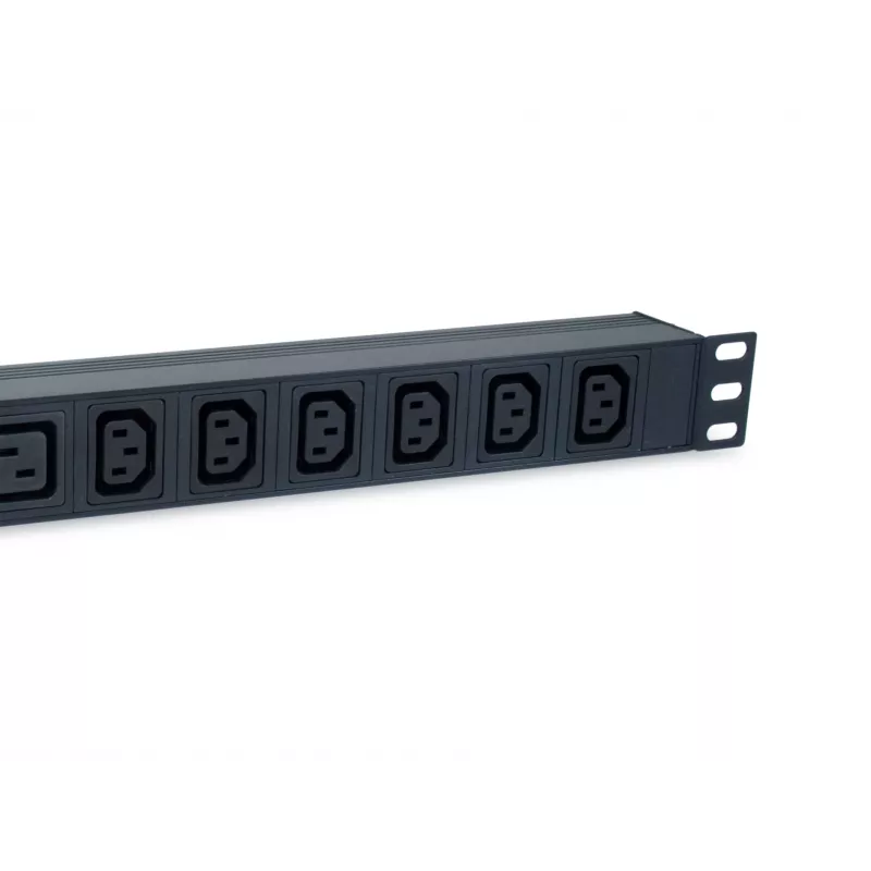 Equip 8-voudige stekkerdoos, 6 x IEC-C13 + 2 x IEC-C19, aan-/uitschakelaar, aluminium behuizing