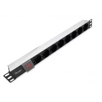 Equip 8-voudige Duitse stekkerdoos, aluminium behuizing