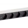 Equip 8-voudige Duitse stekkerdoos, aluminium behuizing