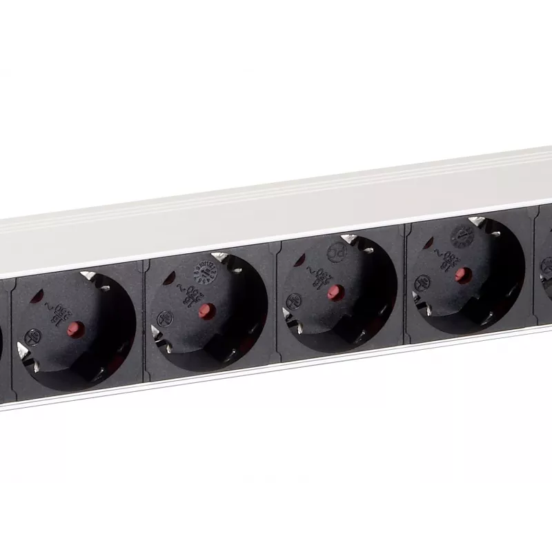Equip 8-voudige Duitse stekkerdoos, aluminium behuizing