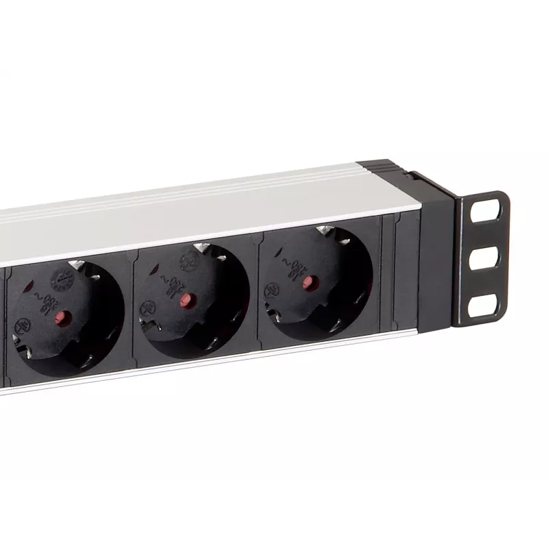 Equip 8-voudige Duitse stekkerdoos, aluminium behuizing