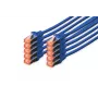 DIGITUS patchkabel - CAT6 - S/FTP - Snagless - Cu - 5m - blauw - 10-pack