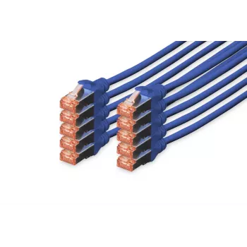 DIGITUS patchkabel - CAT6 - S/FTP - Snagless - Cu - 2m - blauw - 10-pack