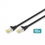 DIGITUS patchkabel - CAT6a - S/FTP - Snagless - 3 m - zwart - 10-pack