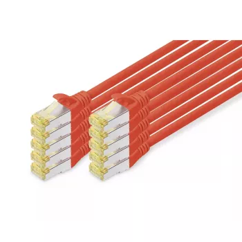 DIGITUS patchkabel - CAT6a - S/FTP - Snagless - 3 m - rood - 10-pack