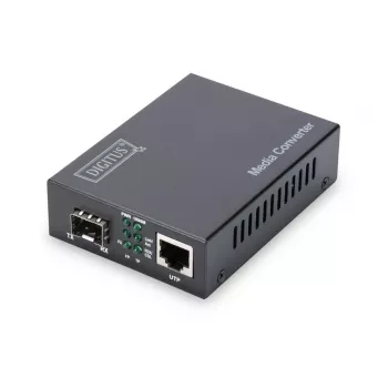 DIGITUS mediaconverter, SFP 10/100/1000Base-T naar SFP open slot, incl. voeding zonder SFP-module