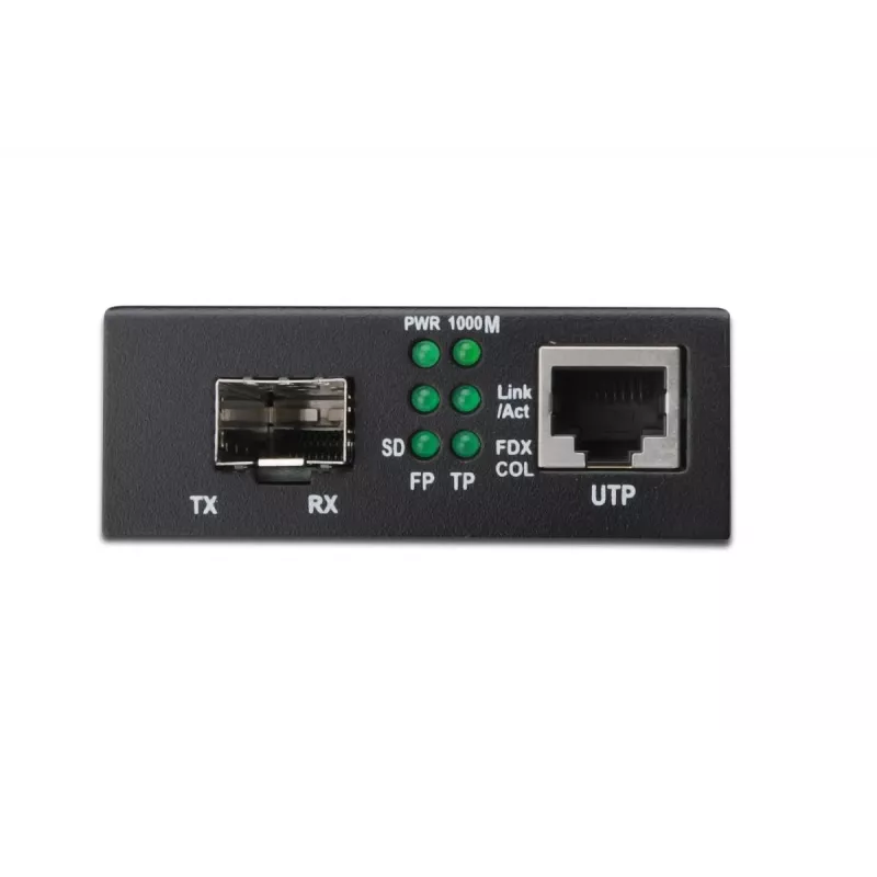 DIGITUS mediaconverter, SFP 10/100/1000Base-T naar SFP open slot, incl. voeding zonder SFP-module