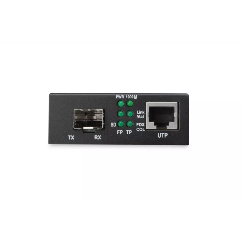 DIGITUS mediaconverter, SFP 10/100/1000Base-T naar SFP open slot, incl. voeding zonder SFP-module