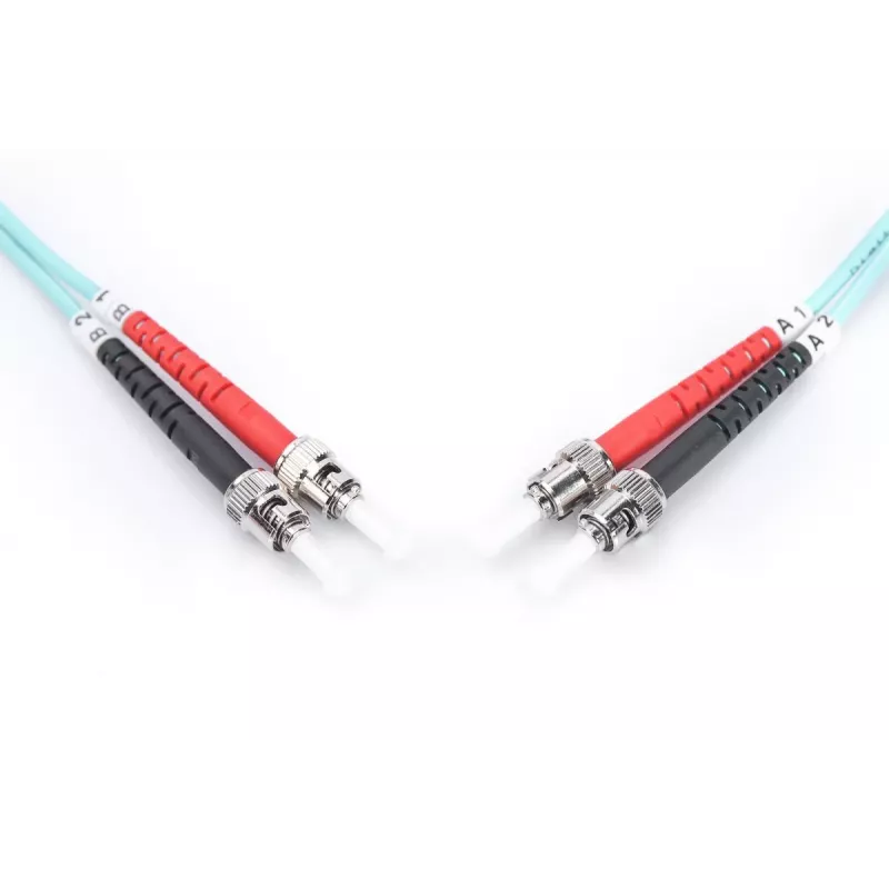 DIGITUS glasvezel-patchkabel, ST naar ST multimode 50/125 µ, duplex lengte 5 m klasse OM3