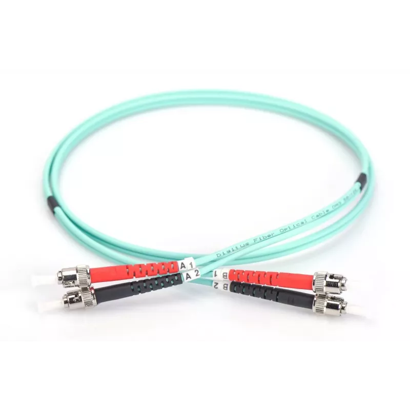 DIGITUS glasvezel-patchkabel, ST naar ST multimode 50/125 µ, duplex lengte 5 m klasse OM3