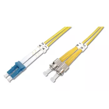DIGITUS glasvezel-patchkabel, LC naar ST OS2, singlemode 9/125 µm, duplex, lengte 3 m
