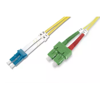 DIGITUS glasvezel-patchkabel SC (APC) naar LC (PC), singlemode 09/125 µ, duplex lengte 2 m