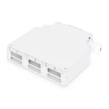 DIGITUS DIN-rail lasdoos voor 6x SC//DX-koppelingen, kleur grijs