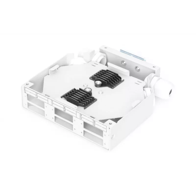 DIGITUS DIN-rail lasdoos voor 6x SC//DX-koppelingen, kleur grijs