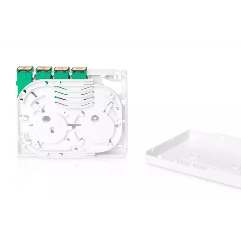 DIGITUS FTTH-behuizing, met 4x SC (APC) SX-adapteroppervlak en DIN-railmontage