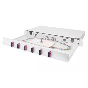 DIGITUS glasvezel-lasdoos SC OM4 1U 6xSC-DX cas. pigtails koppelingen