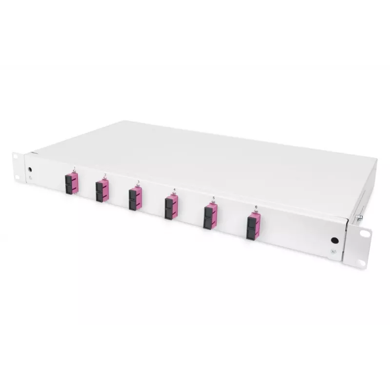 DIGITUS glasvezel-lasdoos SC OM4 1U 6xSC-DX cas. pigtails koppelingen