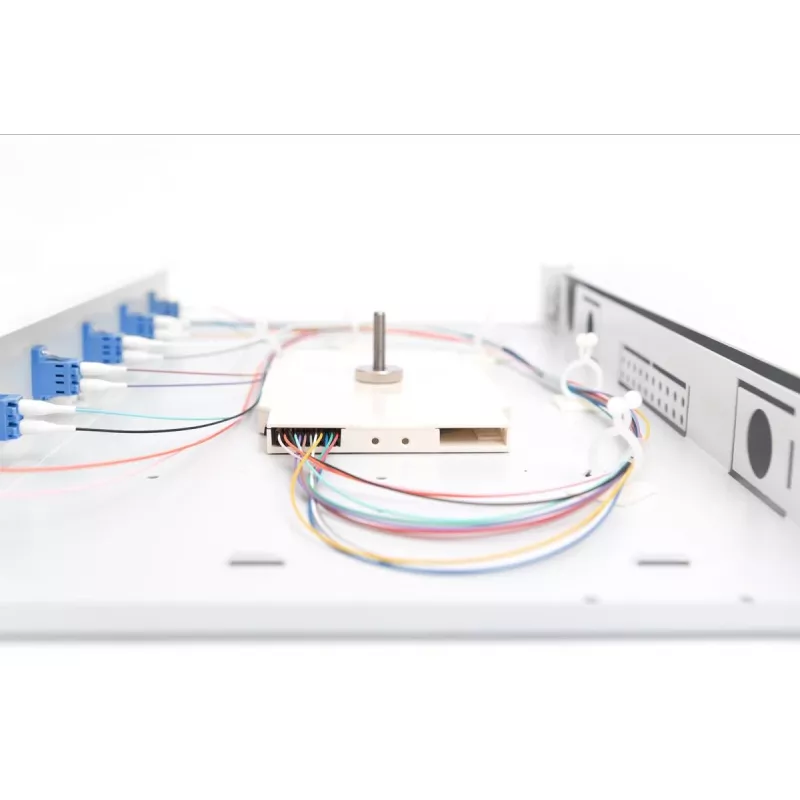 DIGITUS glasvezel-lasdoos LC OS2 1U 6xLC-DX met cassette, pigtails en koppelingen