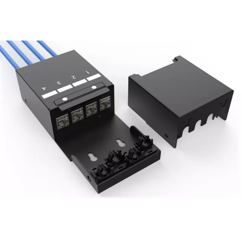 DIGITUS Consolidation Point Box - 4 poorten keystone-modules met intelligente kabelmanager
