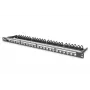 DIGITUS modulair patchpaneel, afgeschermd 24-poorts, labelveld, 0,5HE, rackmontage, kleur zwart RAL 9005