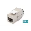 DIGITUS CAT6a keystone jack - afgeschermd, gereedschapsvrije aansluiting - intelligente kabelmanager - 24 stuks
