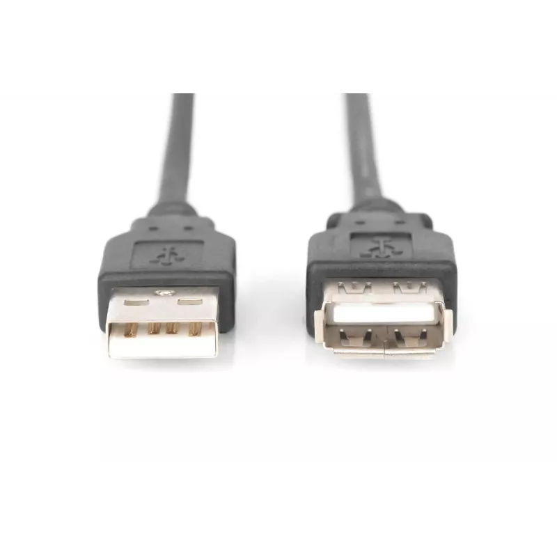 DIGITUS USB 2.0 verlengkabel, Type-A stekker/bus, 2m, USB 2.0-conform, zwart