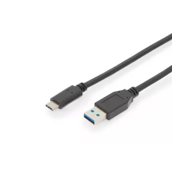 DIGITUS ASSMANN USB Type-C verbindingskabel, Type-C naar A M/M, 1 m volledig uitgerust, Gen2, 3A, 10GB, 3.1 versie, CE, zwart
