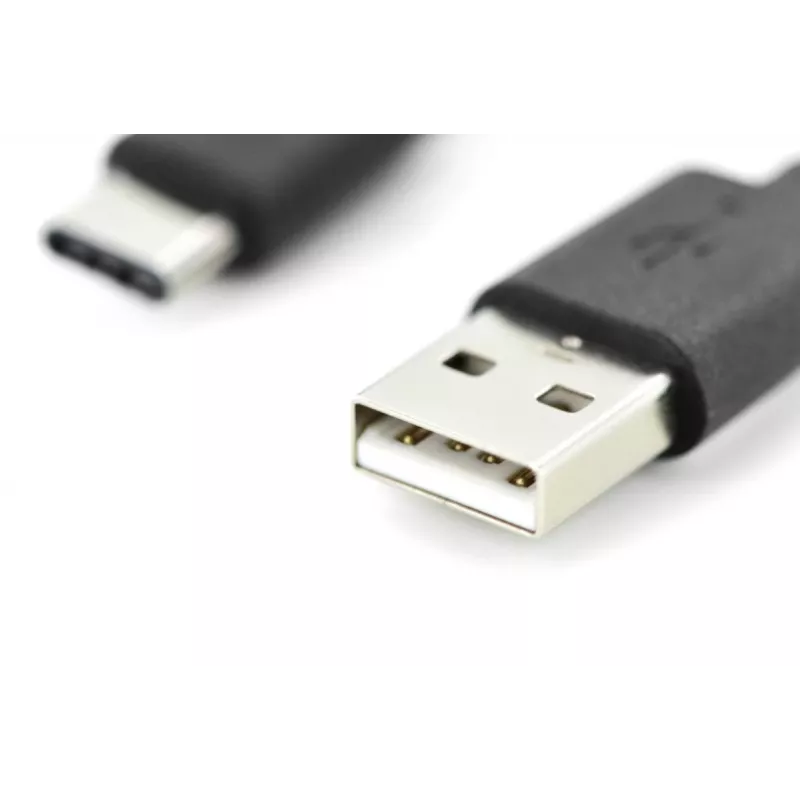 DIGITUS ASSMANN USB Type-C verbindingskabel, Type-C naar A M/M, 2 m 3A, 480MB, 2.0 versie, zwart