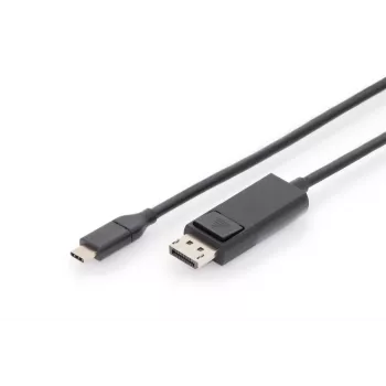 DIGITUS USB Type-C adapterkabel, Type-C naar DP M/M, 2 m 4K/60 Hz, 32,4 Gbit/s, CE, zwart