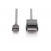 DIGITUS USB Type-C adapterkabel, Type-C naar DP M/M, 2 m 4K/60 Hz, 32,4 Gbit/s, CE, zwart