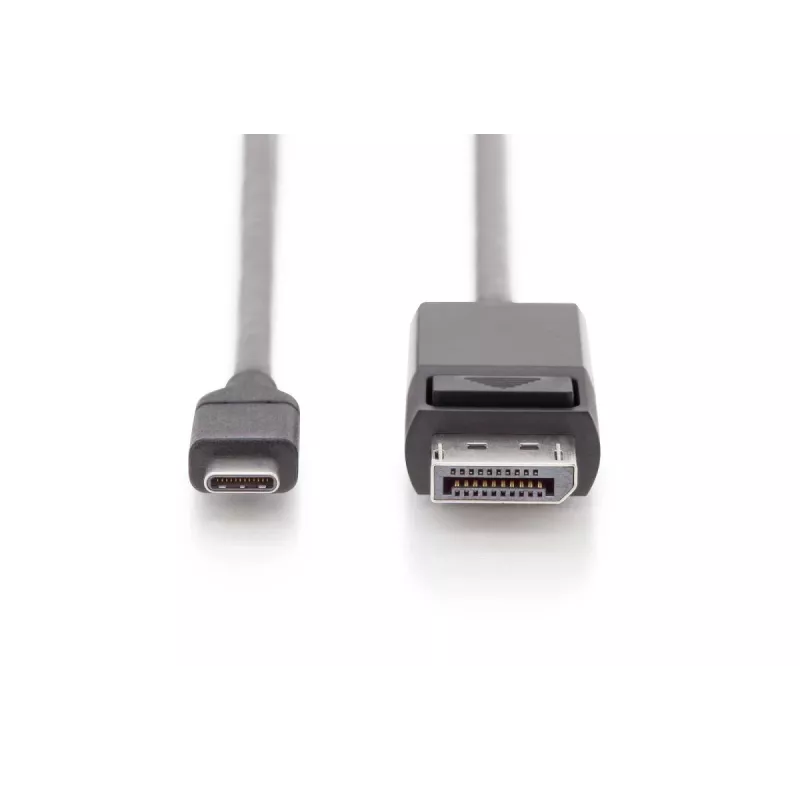 DIGITUS USB Type-C adapterkabel, Type-C naar DP M/M, 2 m 4K/60 Hz, 32,4 Gbit/s, CE, zwart