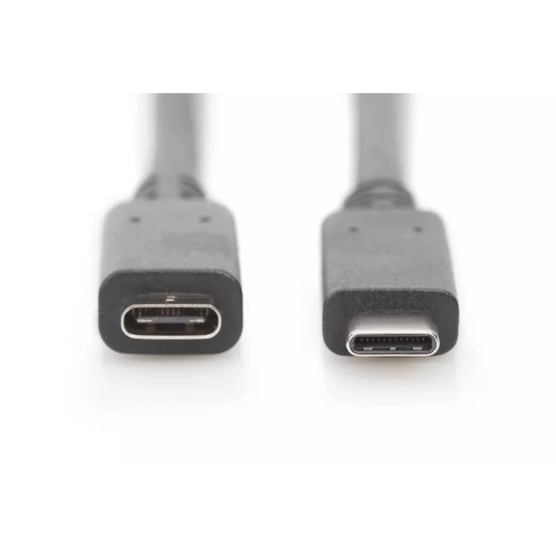 DIGITUS AK-300210-020-S USB-C verlengkabel, USB 2.0, USB-C male/female, 3 A, 2 m, zwart