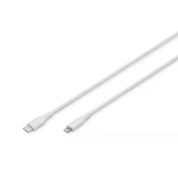 DIGITUS USB-silicone oplaadkabel USB-C – Lightning USB 2.0 60 W – 2 m wit